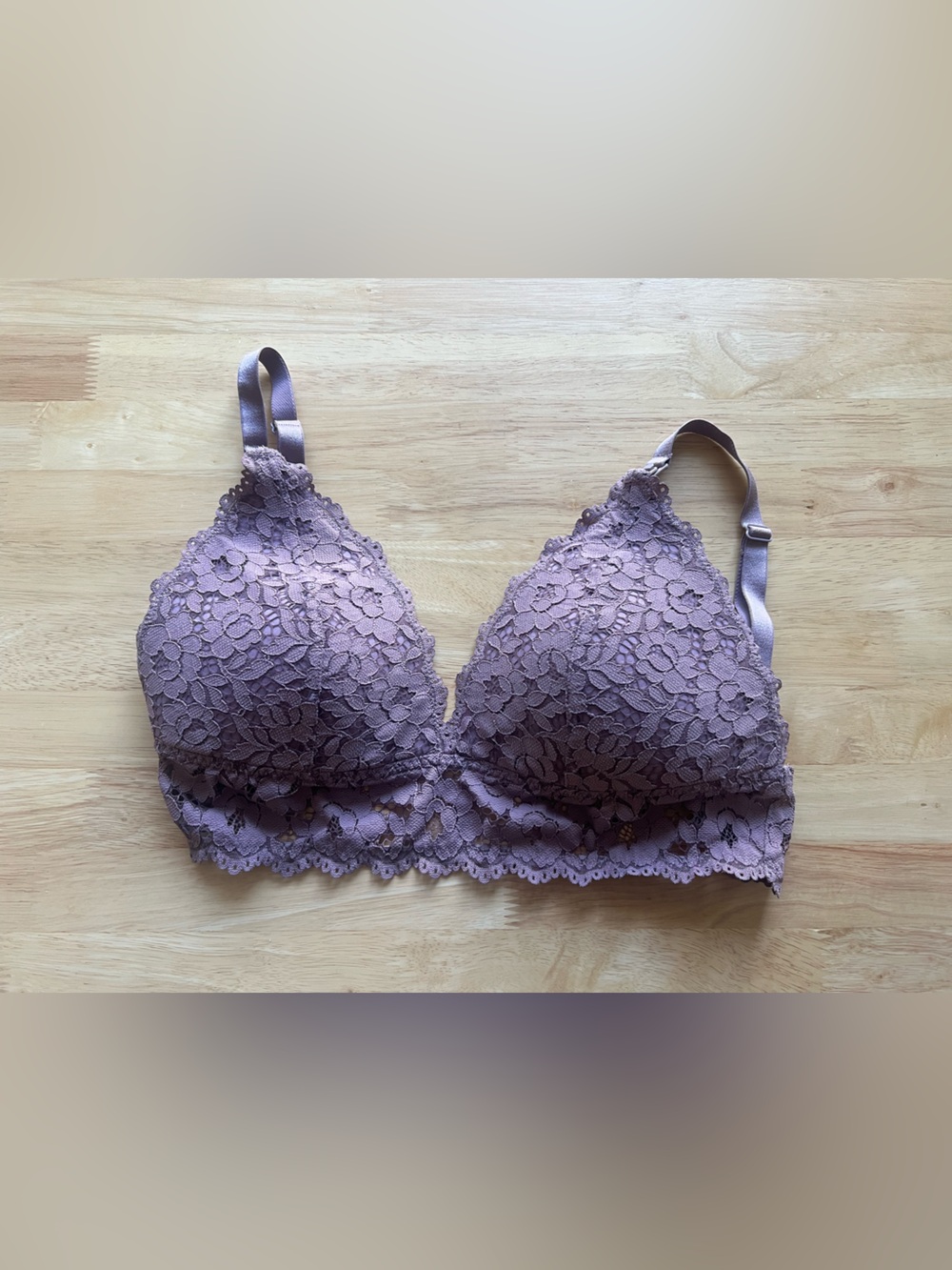 Lace Plunge Nursing Bralette in Mauve - Momanda